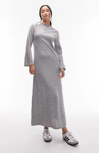 Long Sleeve Rib Knit Column Dress | Nordstrom