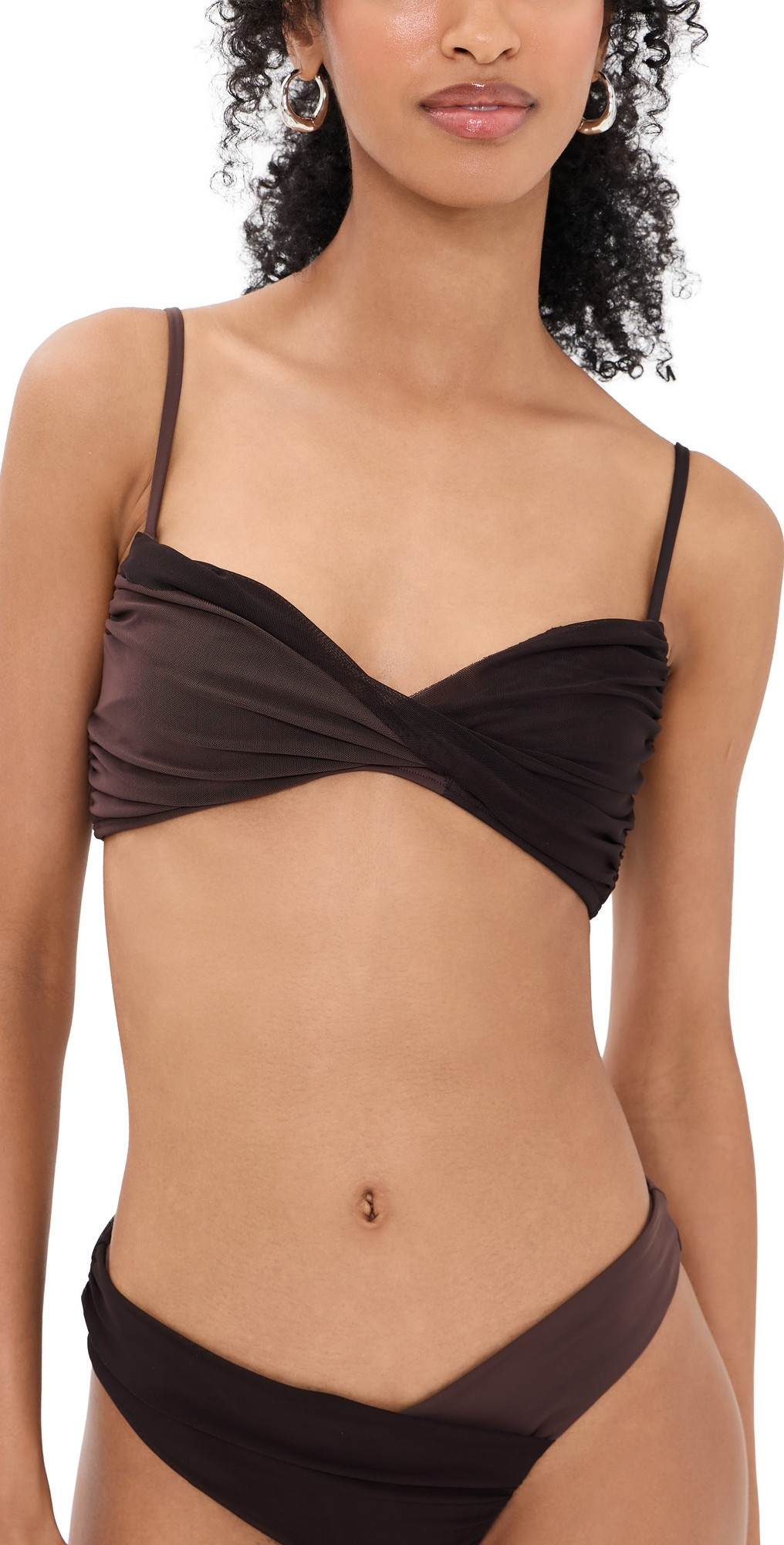 STAUD La Mer Bikini Top ESPRESSO/DARK CHOCOLATE L | Shopbop