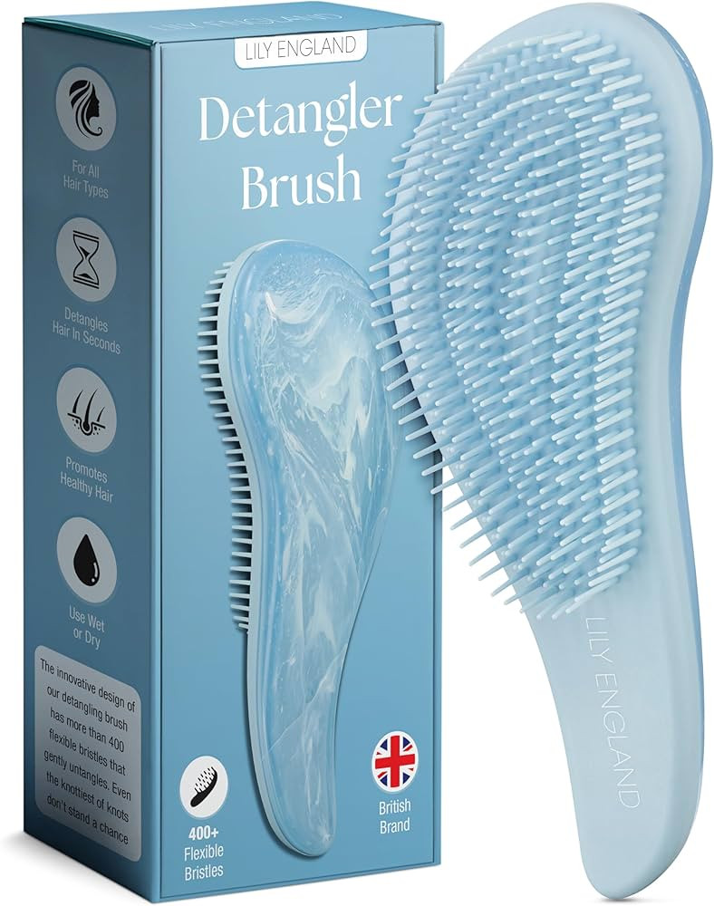 Lily England Detangler Brush for Curly, Thick, Straight & Natural Hair - Gentle Detangling Hair B... | Amazon (US)
