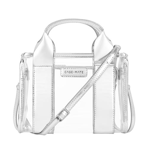 Case-Mate Jelly Stadium Bag for Women - Clear Tote Bag for Stadium Events - Silver Chrome/Clear Mini Purse with Crossbody Strap - Water-Resistant Tote Handbags for Keys, Phone, Wallet & Sunglasses | Amazon (US)