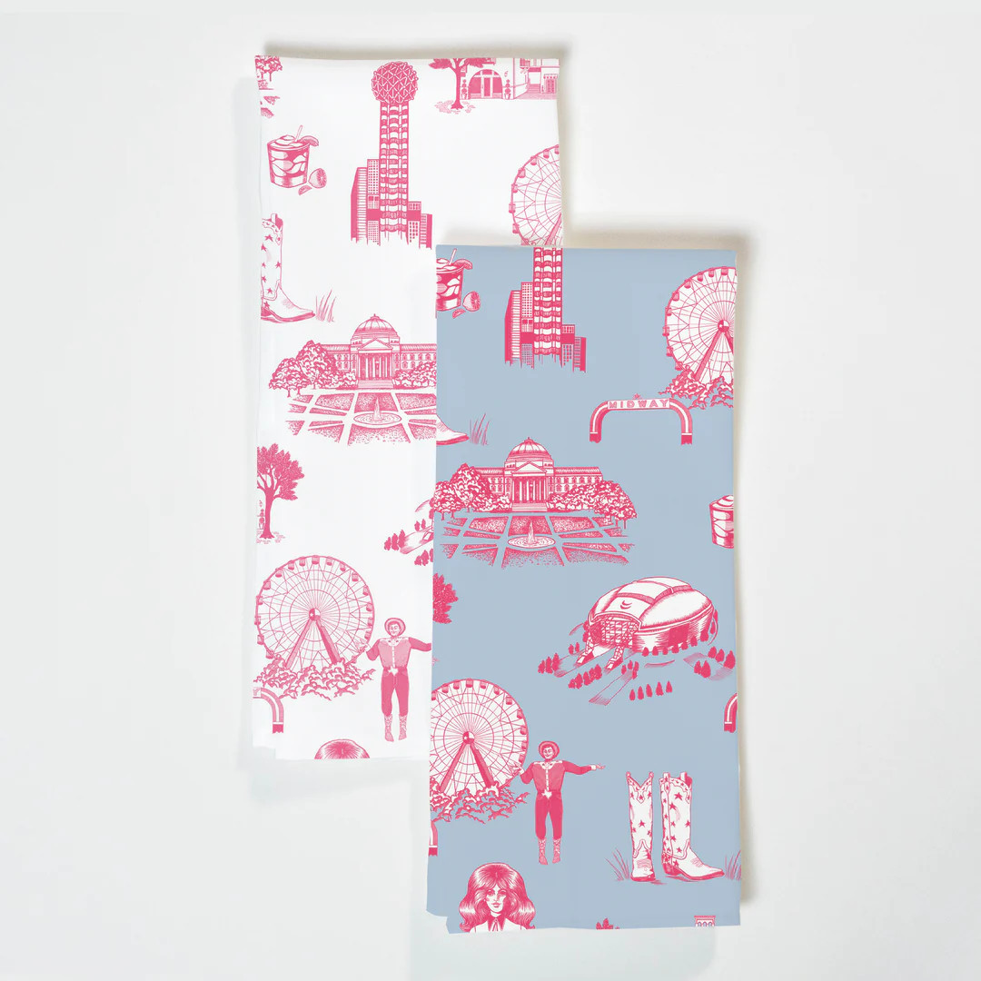 Dallas Toile Tea Towel Set | Katie Kime Inc