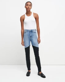 Luxe Vintage Pieced Coated High Waist Skinny In Verve | 7 For All Mankind