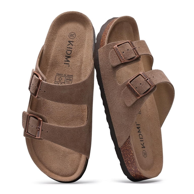 Crestar Women's Clog Slide Sandals with Arch Support, Comforable Adjustable Buckle Cork Footbed S... | Walmart (US)