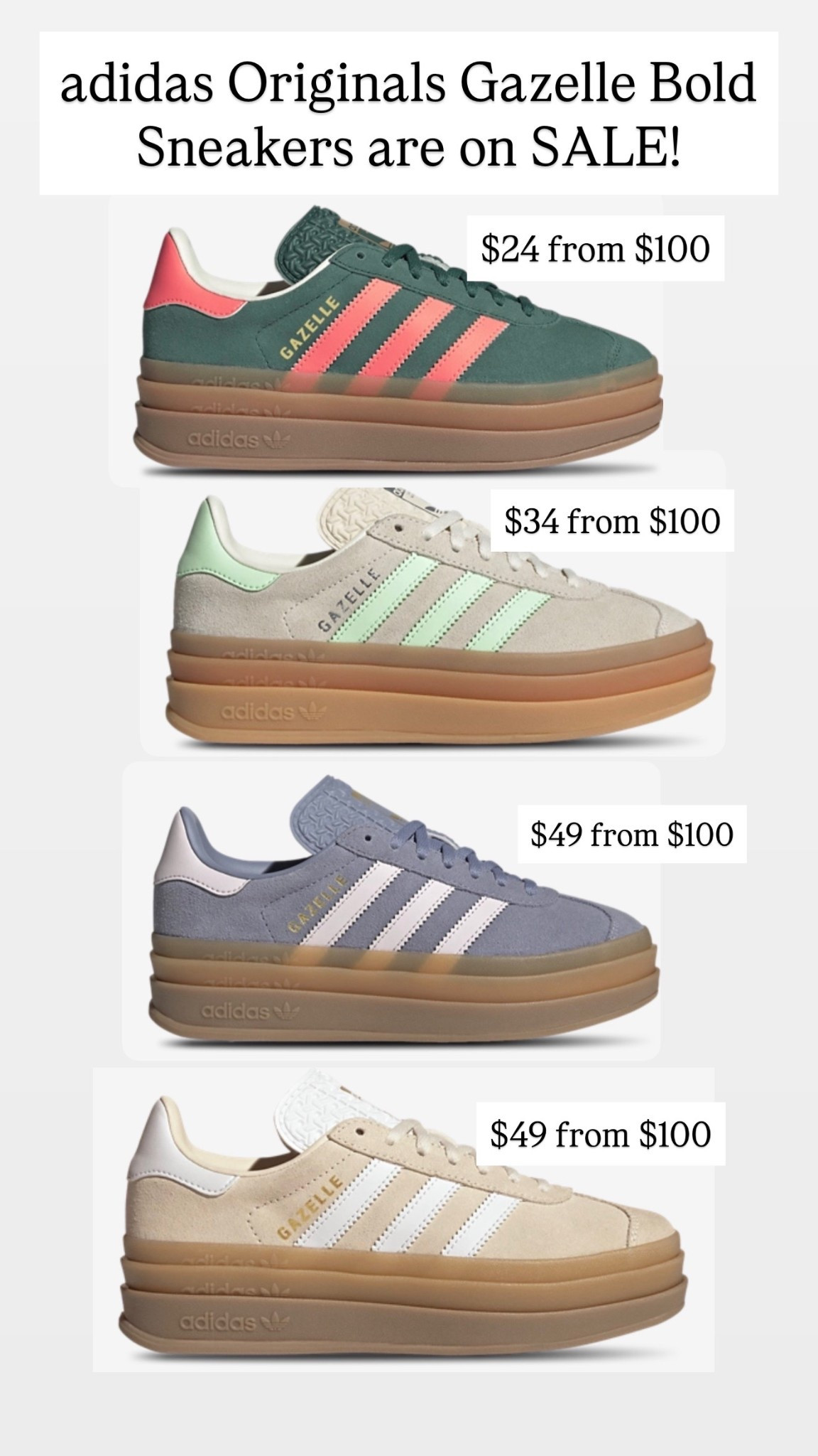 adidas Originals Gazelle Bold girls are on sale!!! 

#LTKSaleAlert #LTKKids