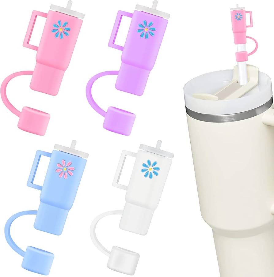 4PCS Stanley Straw Cover for Stanley Cup, Silicone Straw Covers Cap for Stanley Cup 40 oz, Stanle... | Amazon (US)