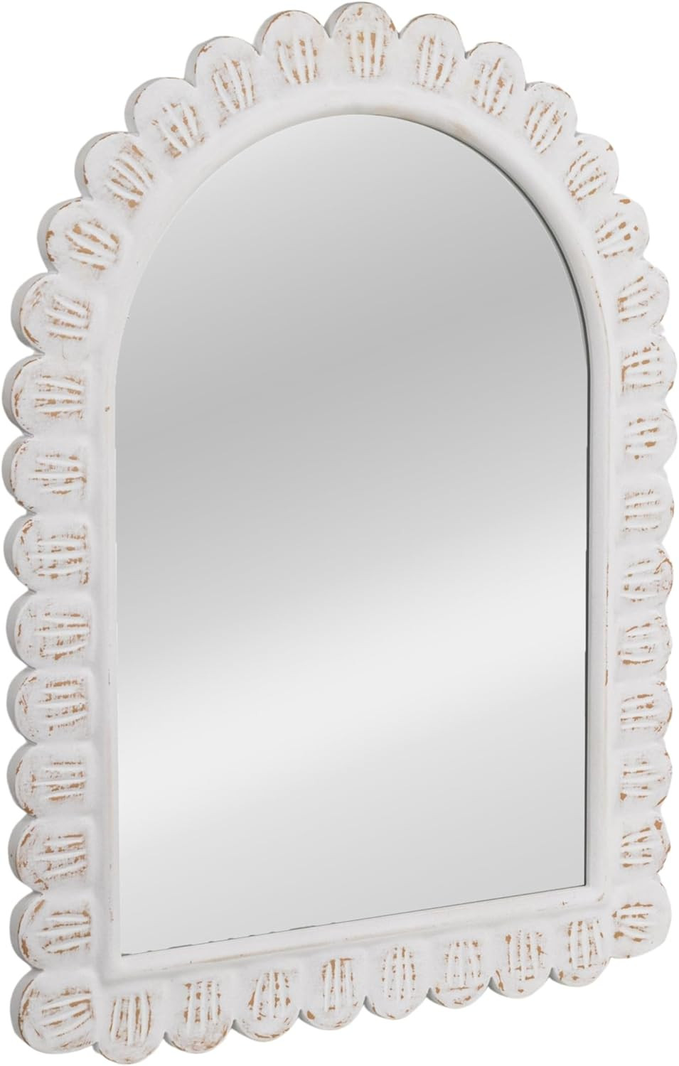 Creative Co-Op Arched Raised Scallop Pattern Wood Wall Mirror, White | Amazon (CA)