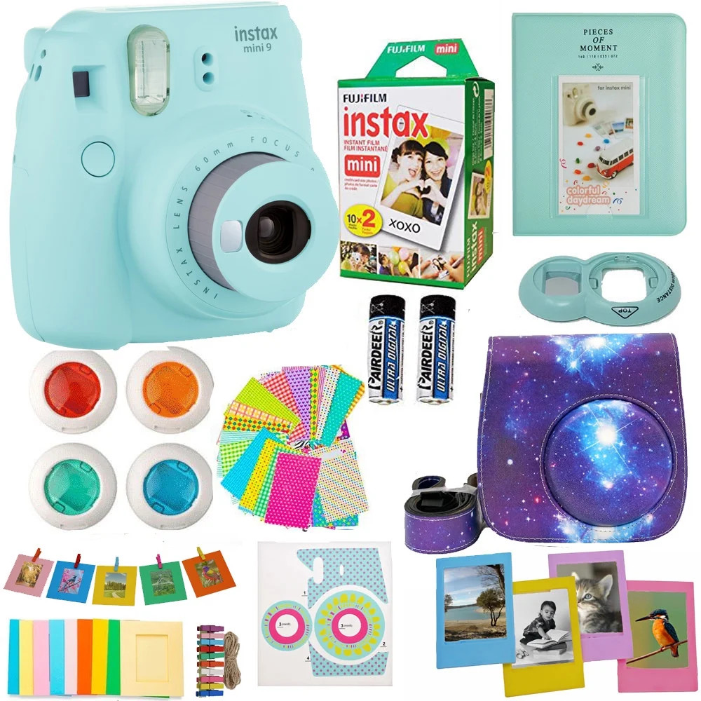 Fujifilm Instax Mini 9 Camera Ice Blue + Accessories kit for Fujifilm Instax Mini 9 Camera Includ... | Walmart (US)