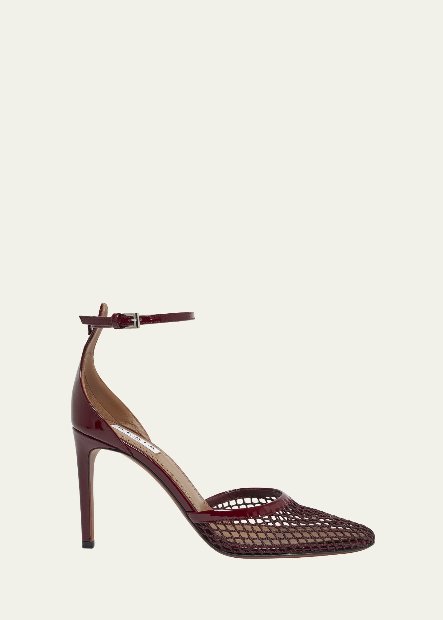 ALAIA Fishnet Patent Ankle-Strap Pumps | Bergdorf Goodman
