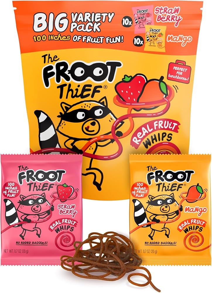 The FROOT Thief Real Fruit Snack Whips BIG Variety Pack, Nut Free, Individual Bags for Kids Schoo... | Amazon (US)