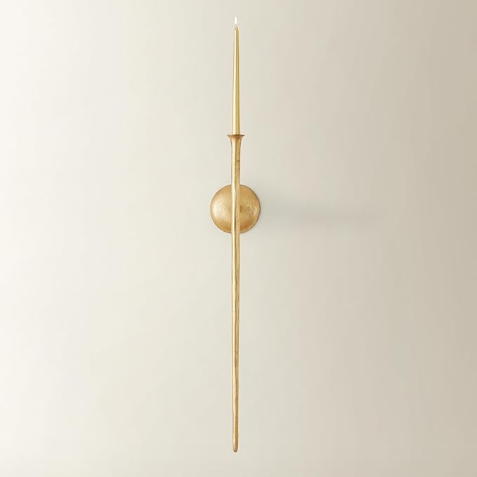 Z Gallerie Aspar Wall Sconce Long Candle Holder in Gold Finish, Retro Chic Wall Decor for Living ... | Amazon (US)