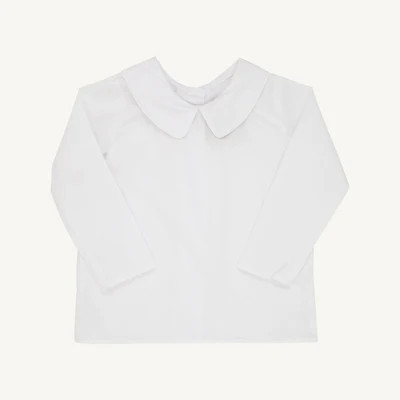 Peter Pan Collar Shirt & Onesie (Long Sleeve Woven) - Worth Avenue White | The Beaufort Bonnet Company