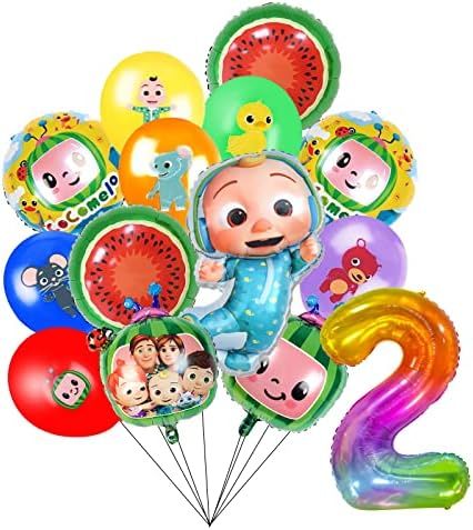 Coco Carton Melon 2nd Birthday Happy Birthday Balloons, Baby Birthday Decoration Aluminum Foil Ba... | Amazon (US)