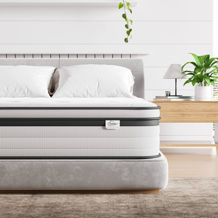 TeQsli King Size Mattress 5FT, 10.6 Inch Gel Memory Foam Pocket Sprung Orthopedic Mattress Edge S... | Amazon (UK)