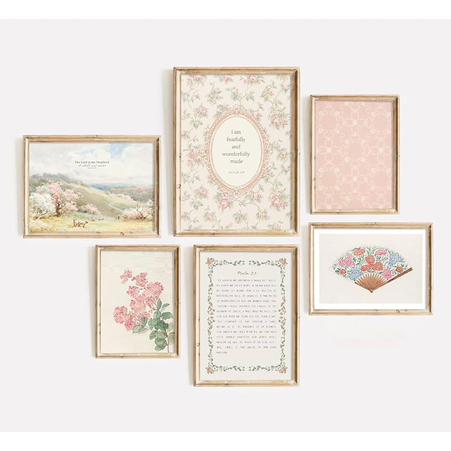 Christian Nursery Wall Art Bible Verse Canvas Wall Decor Girl Floral Wall Art Aesthetic Scripture... | Amazon (US)