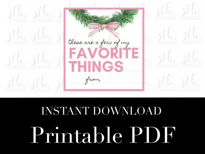 These Are a Few of My Favorite Things Gift Tag Printable PINK - Etsy | Etsy (US)