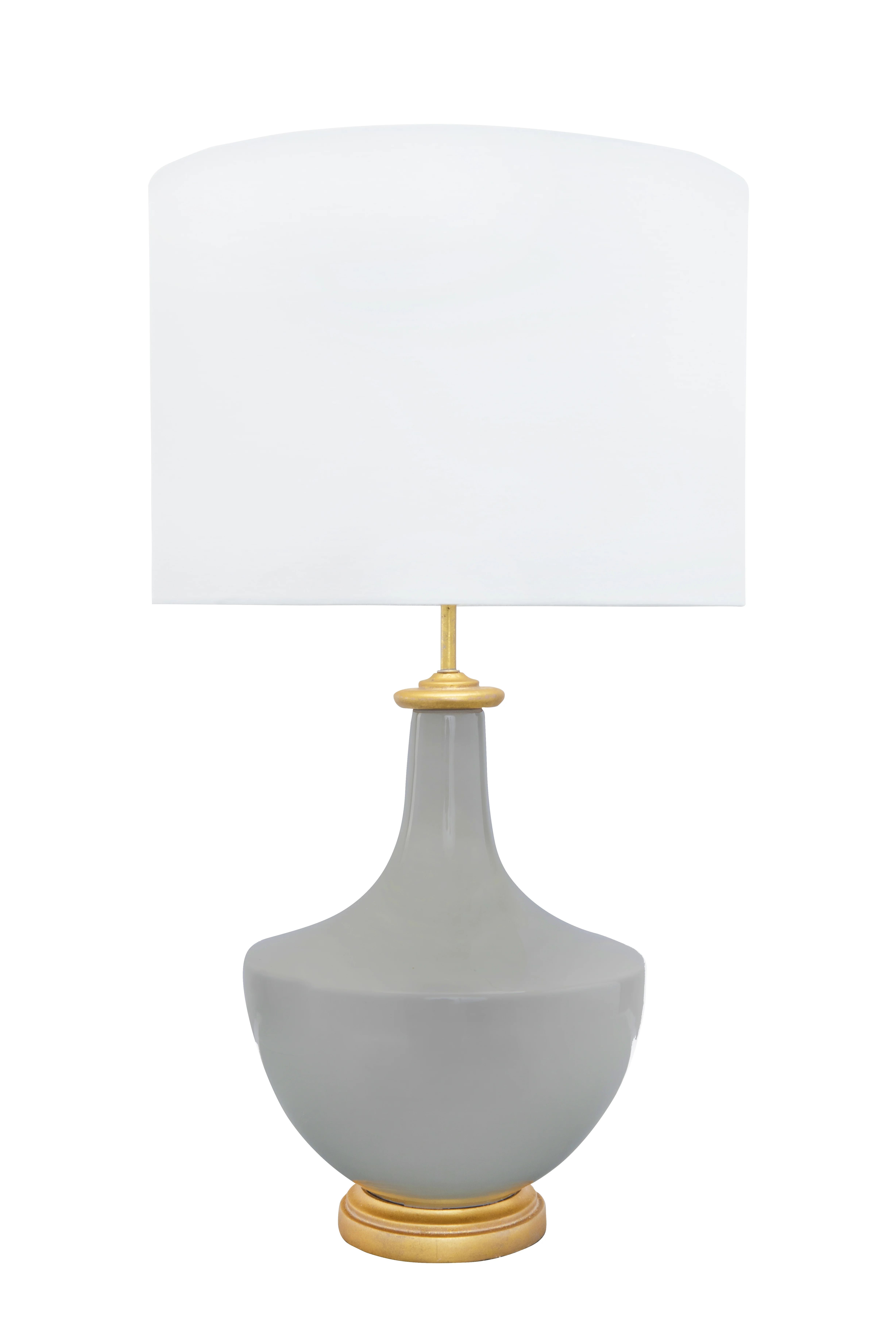 27" Stoneware Lamp with Linen Shade - Walmart.com | Walmart (US)