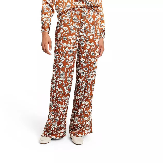 Women's Floral Wide Leg Trousers - La Ligne x Target Brown/White | Target
