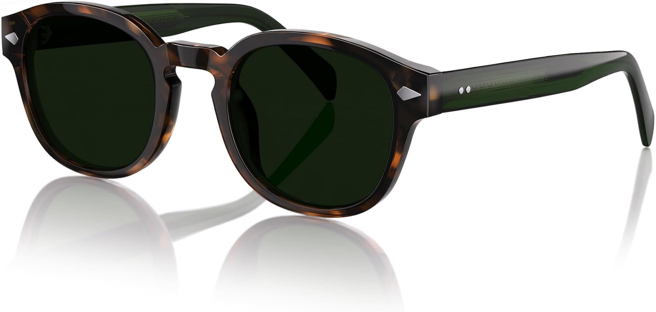 Retro Men’s Acetate Sunglasses – Sculpted Rounded-Square Frame with Embedded Wire‑Core Deta... | Amazon (US)