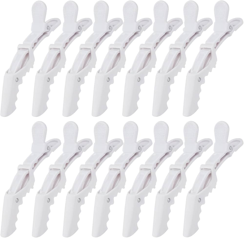 Ondder 14 Pack Alligator Hair Clips for Styling Sectioning, White Salon Pro Hair Clips for Barber... | Amazon (US)