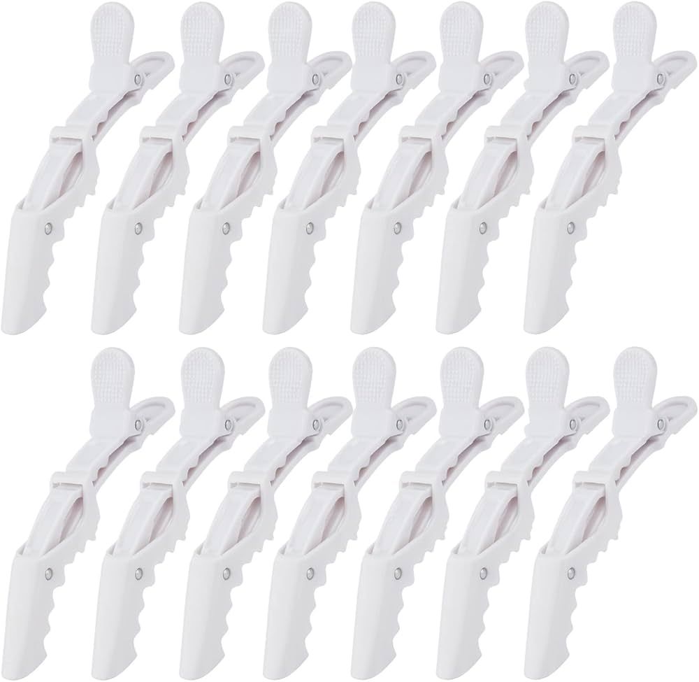 Ondder 14 Pack Alligator Hair Clips for Styling Sectioning, White Salon Pro Hair Clips for Barber... | Amazon (US)