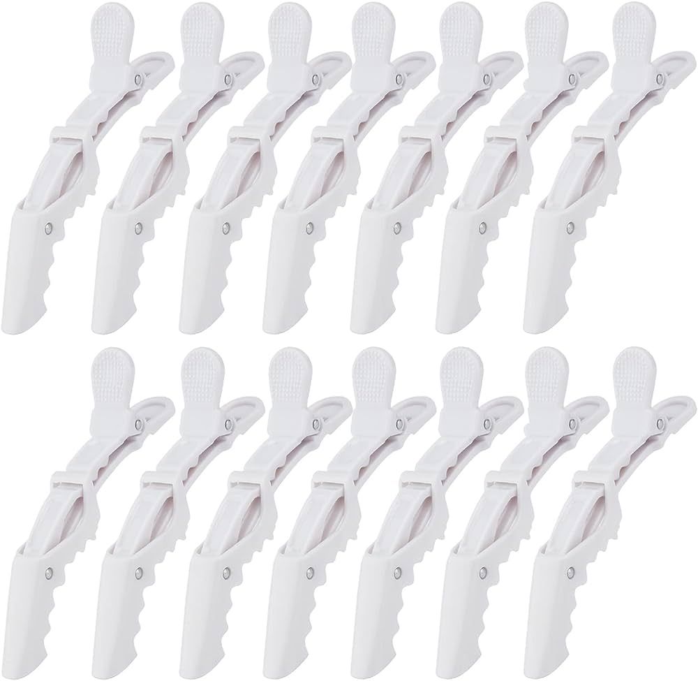 Ondder 14 Pack Alligator Hair Clips for Styling Sectioning, White Salon Pro Hair Clips for Barber... | Amazon (US)