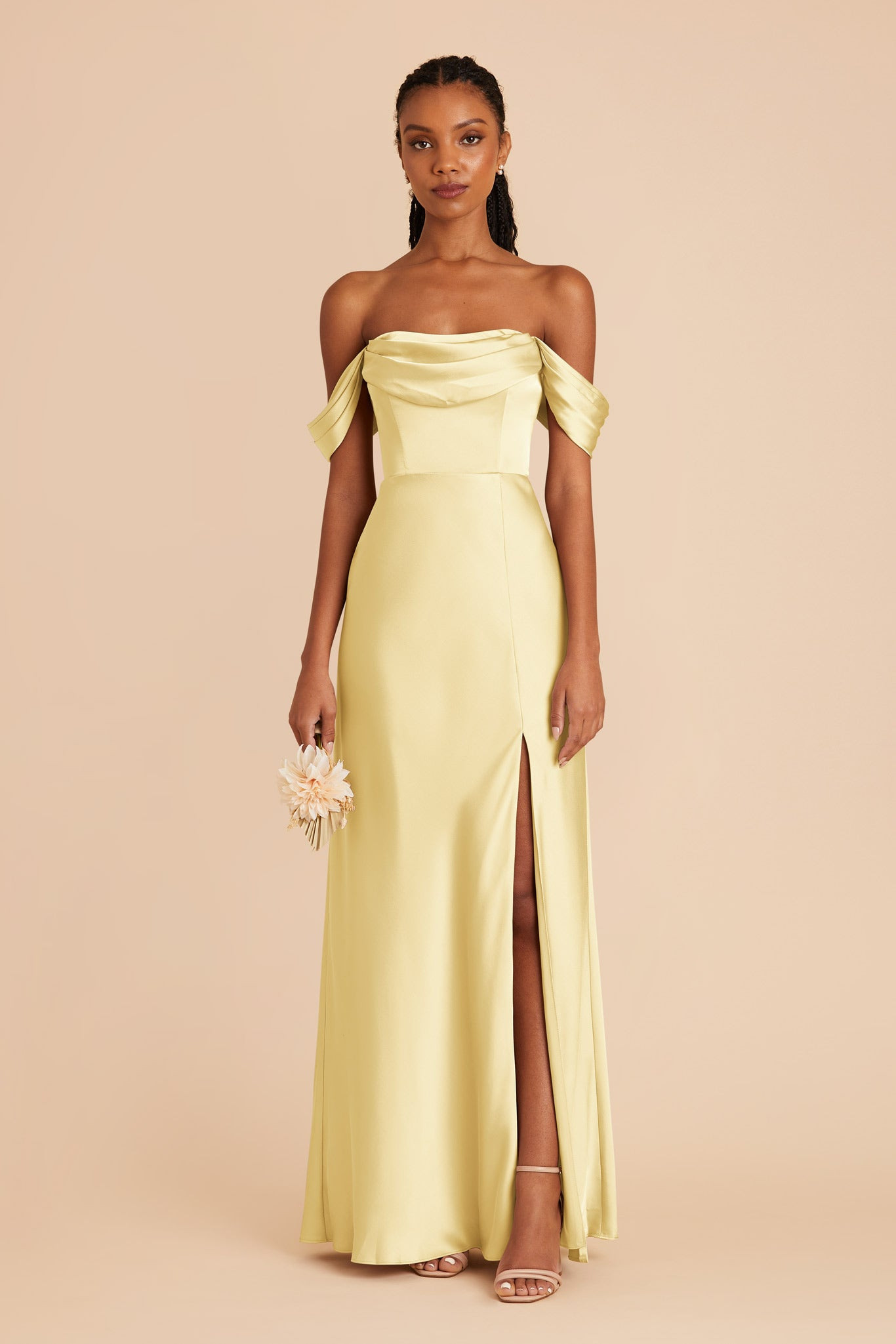Mia Lemon Sorbet Matte Satin Dress | Birdy Grey | Birdy Grey