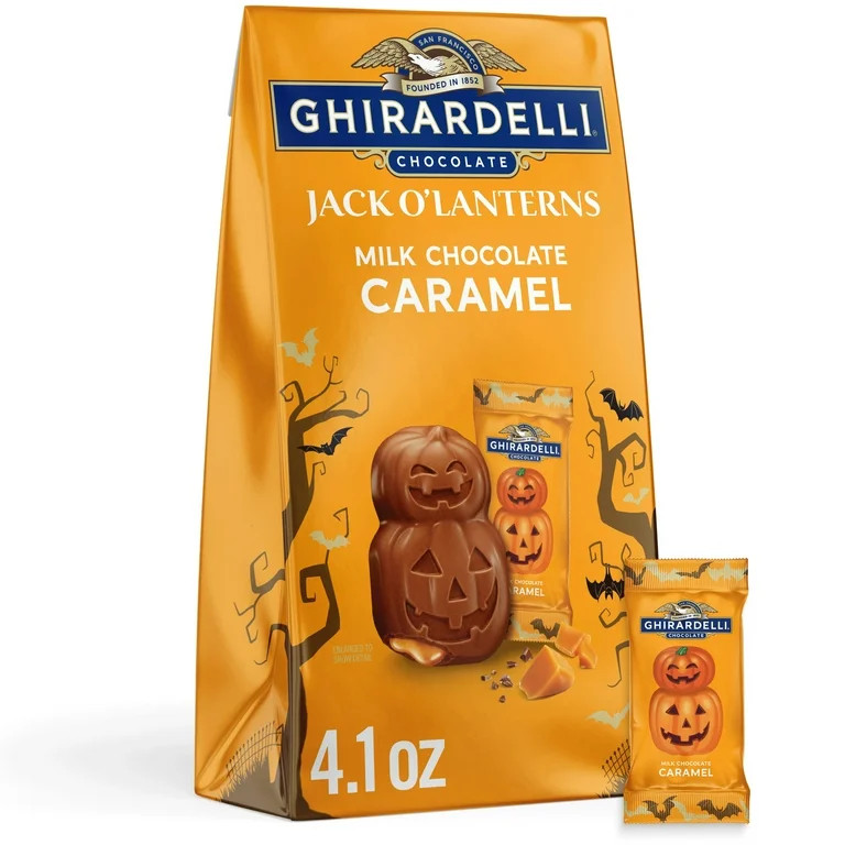GHIRARDELLI Milk Chocolate Caramel Jack O' Lanterns, 4.1 oz Bag | Walmart (US)