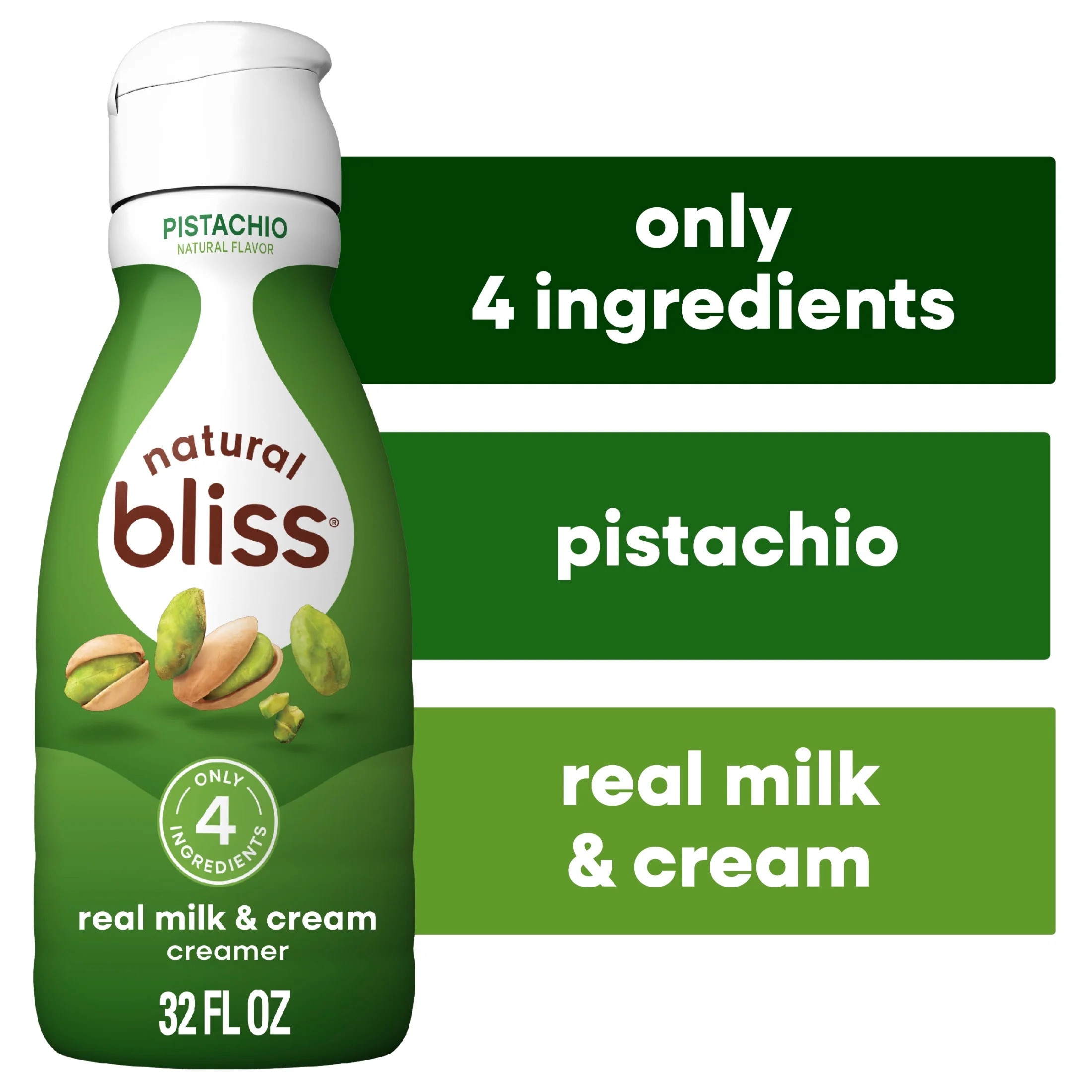Coffee mate Natural Bliss Pistachio All Natural Liquid Coffee Creamer, 32 fl oz Bottle | Walmart (US)