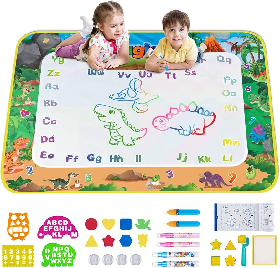 Obuby Water Drawing Mat Kids Doodle Mats Extra Large Dinosaur Coloring Painting Educational Toys ... | Amazon (US)