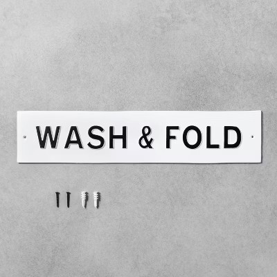 'Wash & Fold' Wall Sign White/Black - Hearth & Hand™ with Magnolia | Target