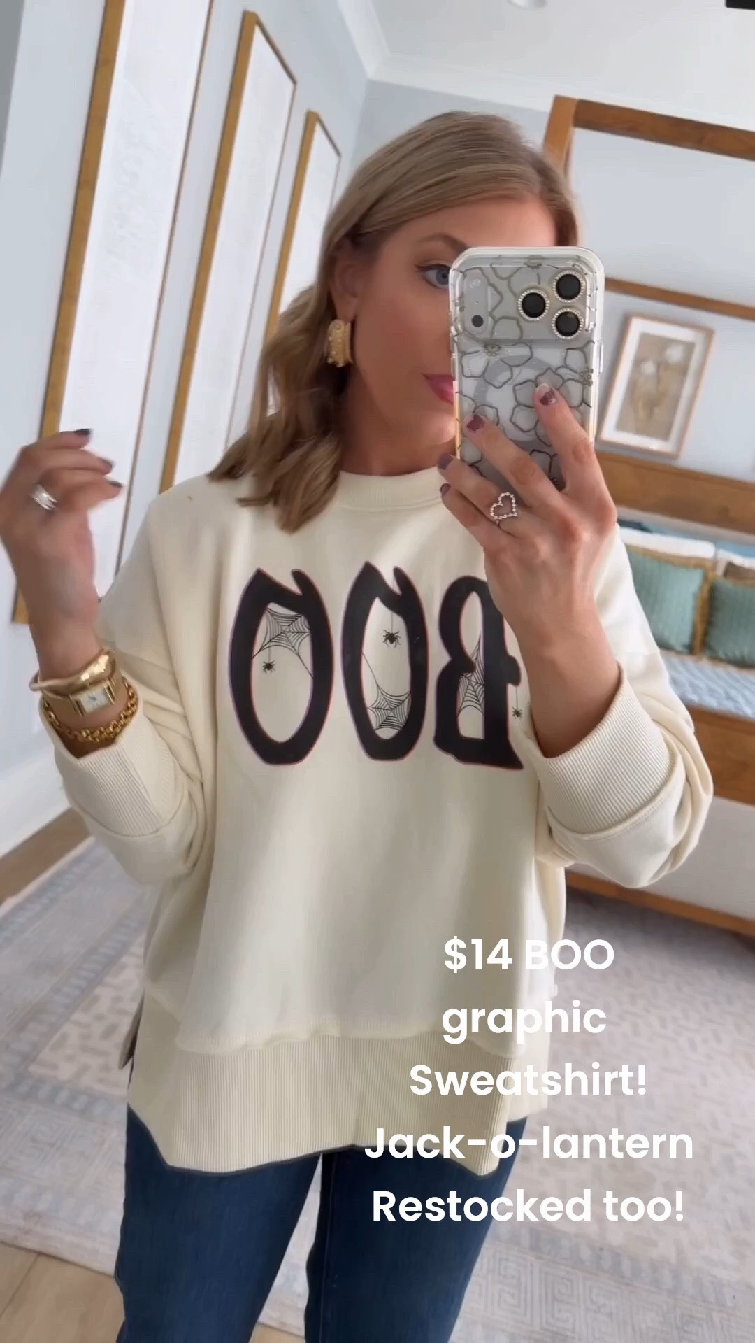 The cutest Walmart Halloween fashion find! 👻 This BOO sweatshirt is so fun without being over the top, and I love it styled casually with cuffed jeans and leopard sneakers. Such an easy festive outfit for October that you can wear for all the Halloween activities while still feeling cute and comfy! 🎃✨

#WalmartFashion #WalmartFinds #WalmartNewArrivals #HalloweenOutfit #HalloweenFashion #BooSweatshirt #FallFashion #CasualFallOutfit #AffordableFashion #WalmartStyle #WalmartOutfit #LeopardSneakers

#LTKootd #LTKPetite