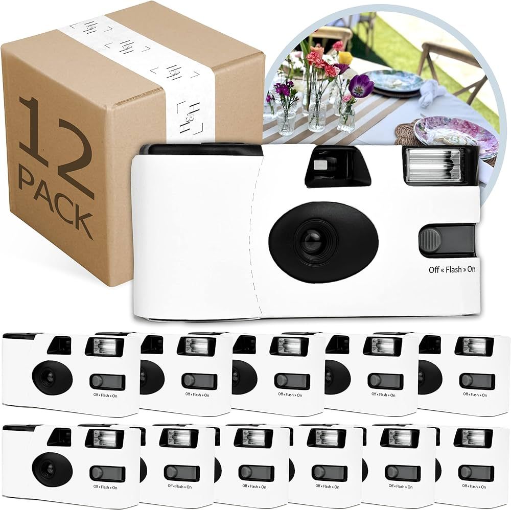 H&H Photo Supply Disposable Cameras Bulk (12 Pack) – White Single Use Camera Set: Perfect for W... | Amazon (US)
