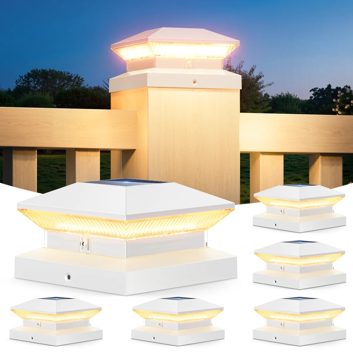 Solar Post Cap Lights Outdoor, 40 Leds 30 Lumens Fence Post Solar Lights Outdoor With 3 Modes, De... | Wayfair North America