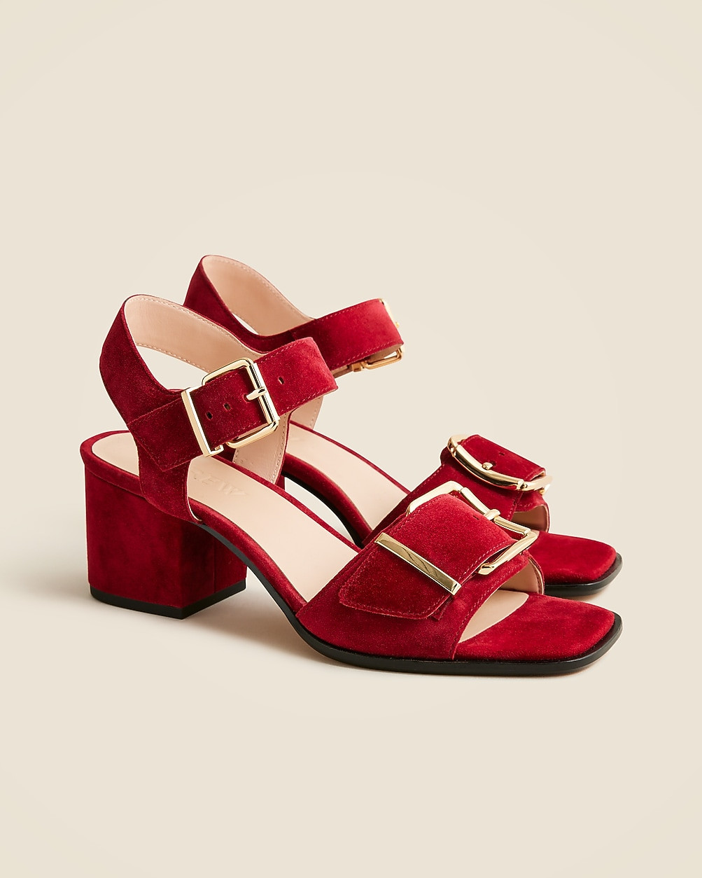 Dylan buckle block-heel sandals in suede | J. Crew US