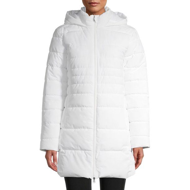 Swiss Tech Women's Mid-Length Puffer Jacket with Hood | Walmart (US)