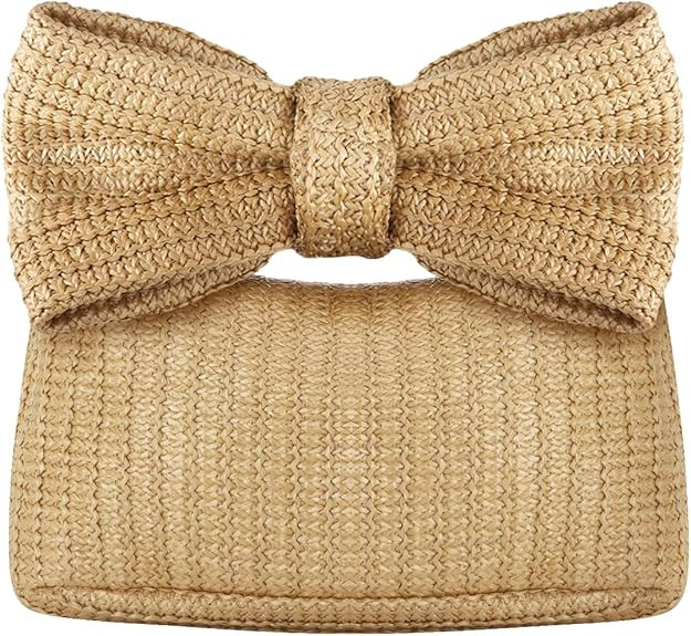 Ynport Bow Straw Clutch Purses for Women Summer Woven Rattan Handbags Wicker Beach Tote Bag 2026 | Amazon (US)