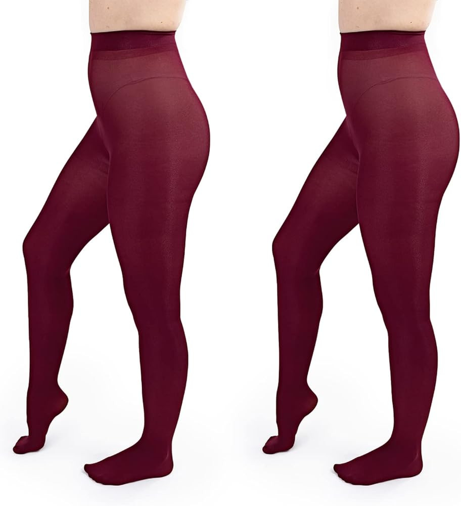 Silky Toes Women's Opaque Tights 1 or 2 Pairs -Black White And Colored Tights for Women | Amazon (US)