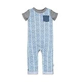 Burt's Bees Baby baby-boys Matelasse Organic Baby Kimono One Piece Jumpsuit, Watercolor Chevron, New | Amazon (US)