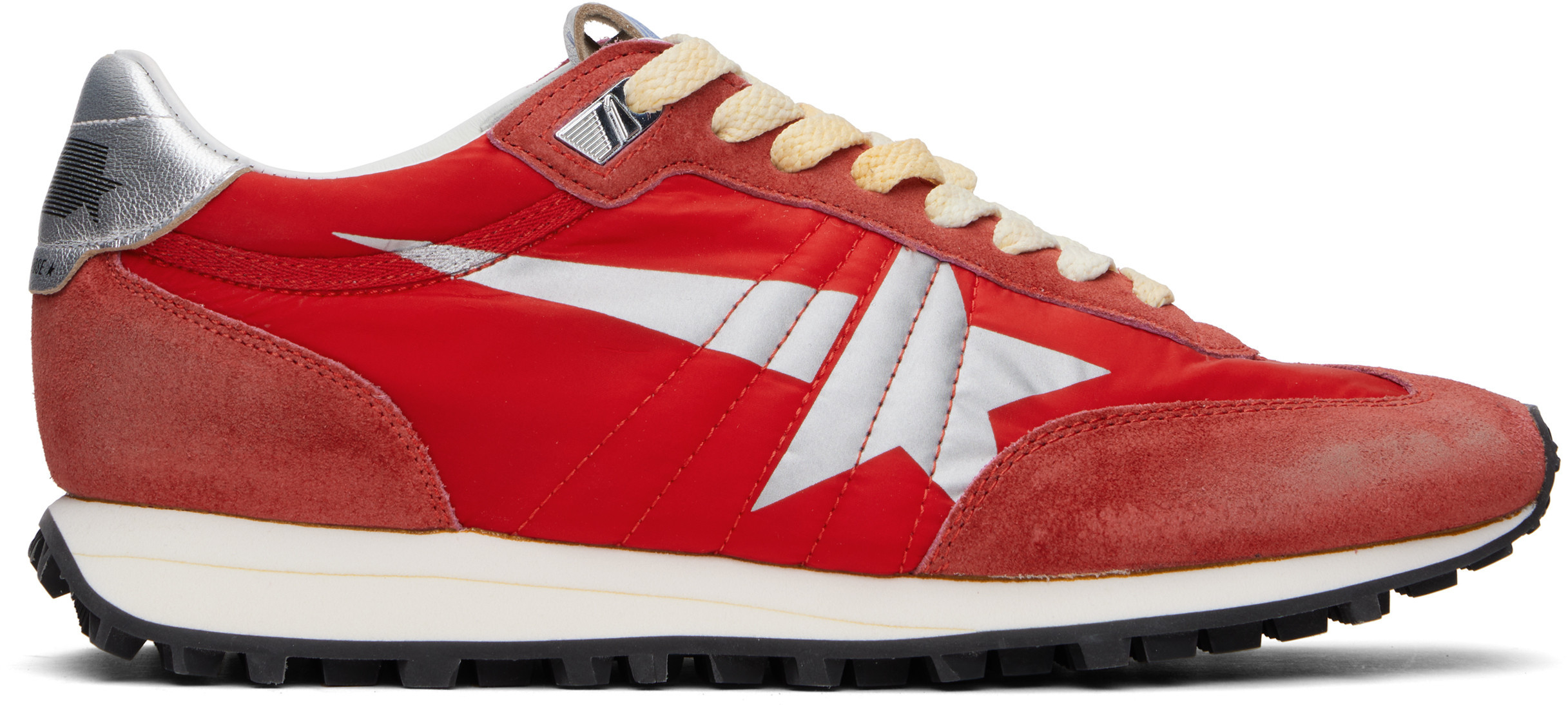 Golden Goose Red & Silver Marathon Sneakers | SSENSE