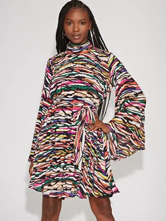 multicolor pleated shift dress - gabrielle union collection | New York & Company
