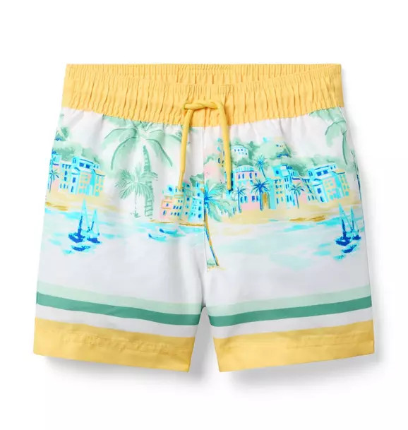 Recycled Vacation Border Swim Trunk | Janie and Jack