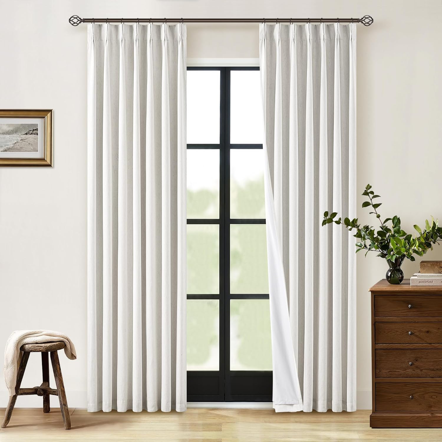 Pinch Pleat 100% Blackout Curtains 86 Inch Length 2 Panels Set | Amazon (US)