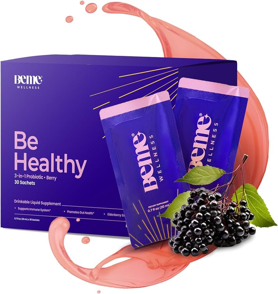 Be Healthy 3-in-1 Liquid Probiotics for Women and Men - Vitamin C, Zinc, Elderberry - Promotes Im... | Amazon (US)