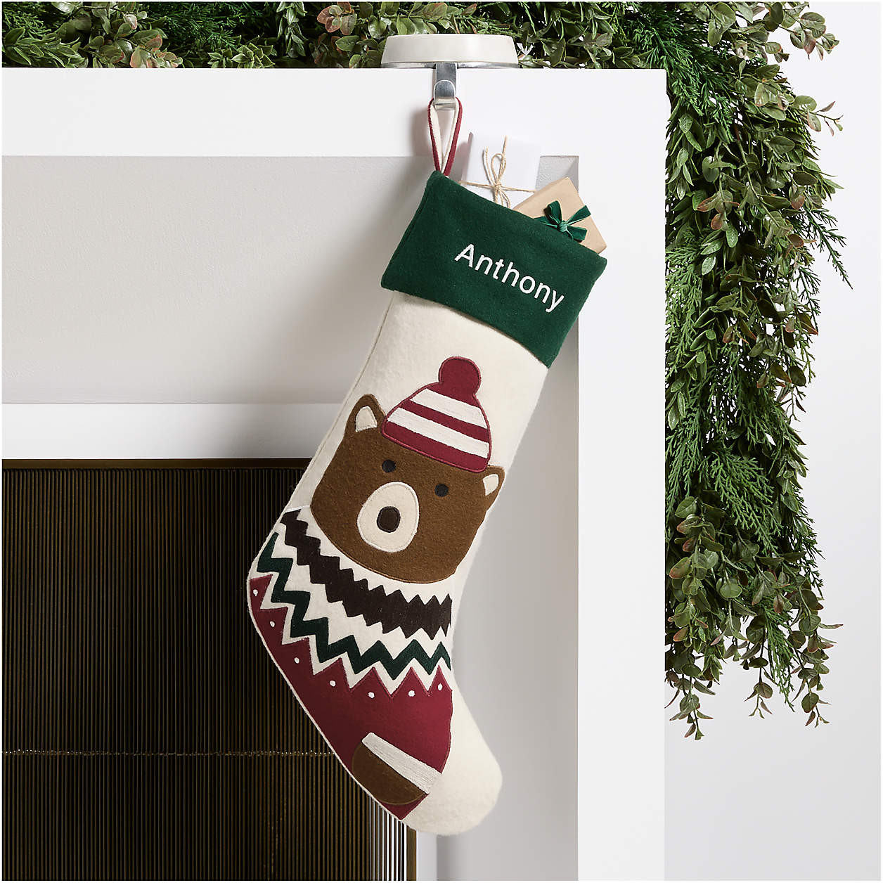 Fair Isle Friends Bear Christmas Stocking by Joan Anderson + Reviews | Crate & Barrel | Crate & Barrel