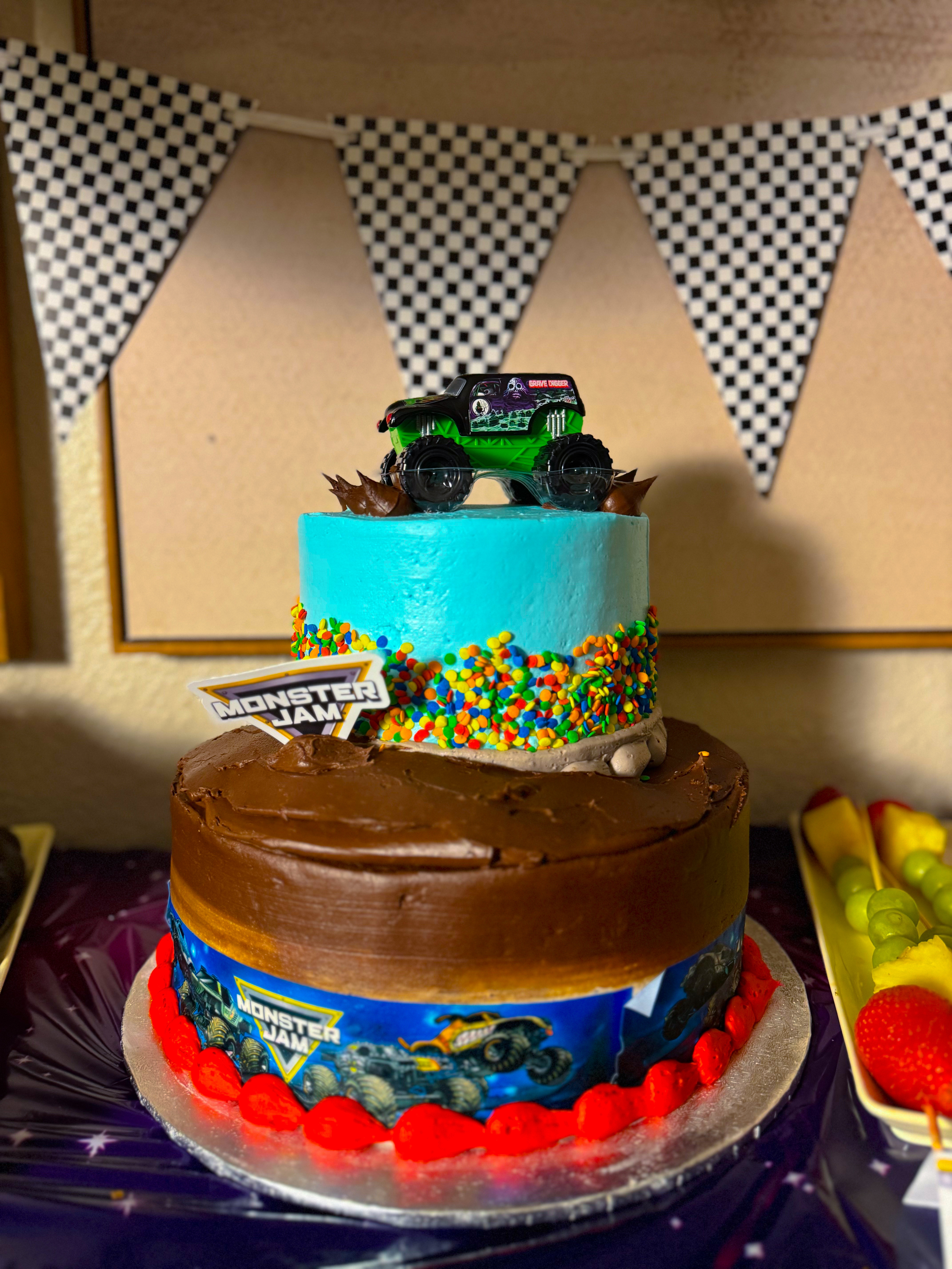 Monster Jam themed cake for a cute boy birthday party idea.  

 #LTKmomlife #LTKBaby #LTKKids