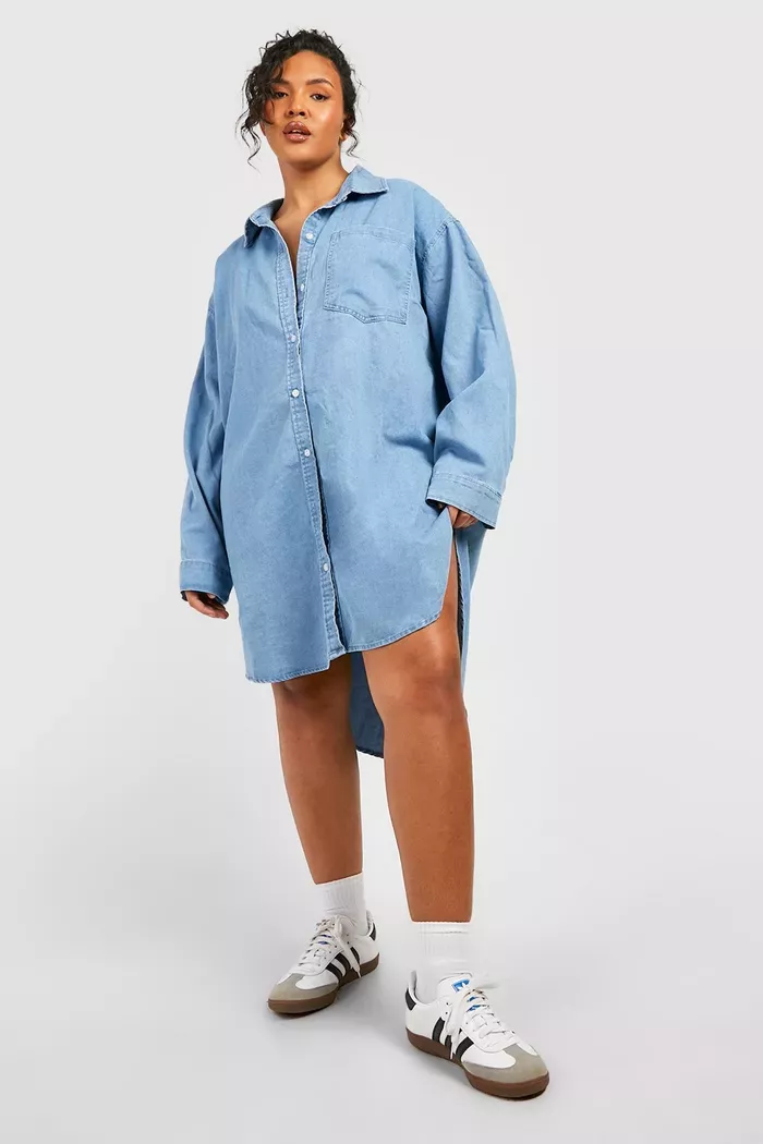 Plus Linen Wrap Shirt Dress curated on LTK