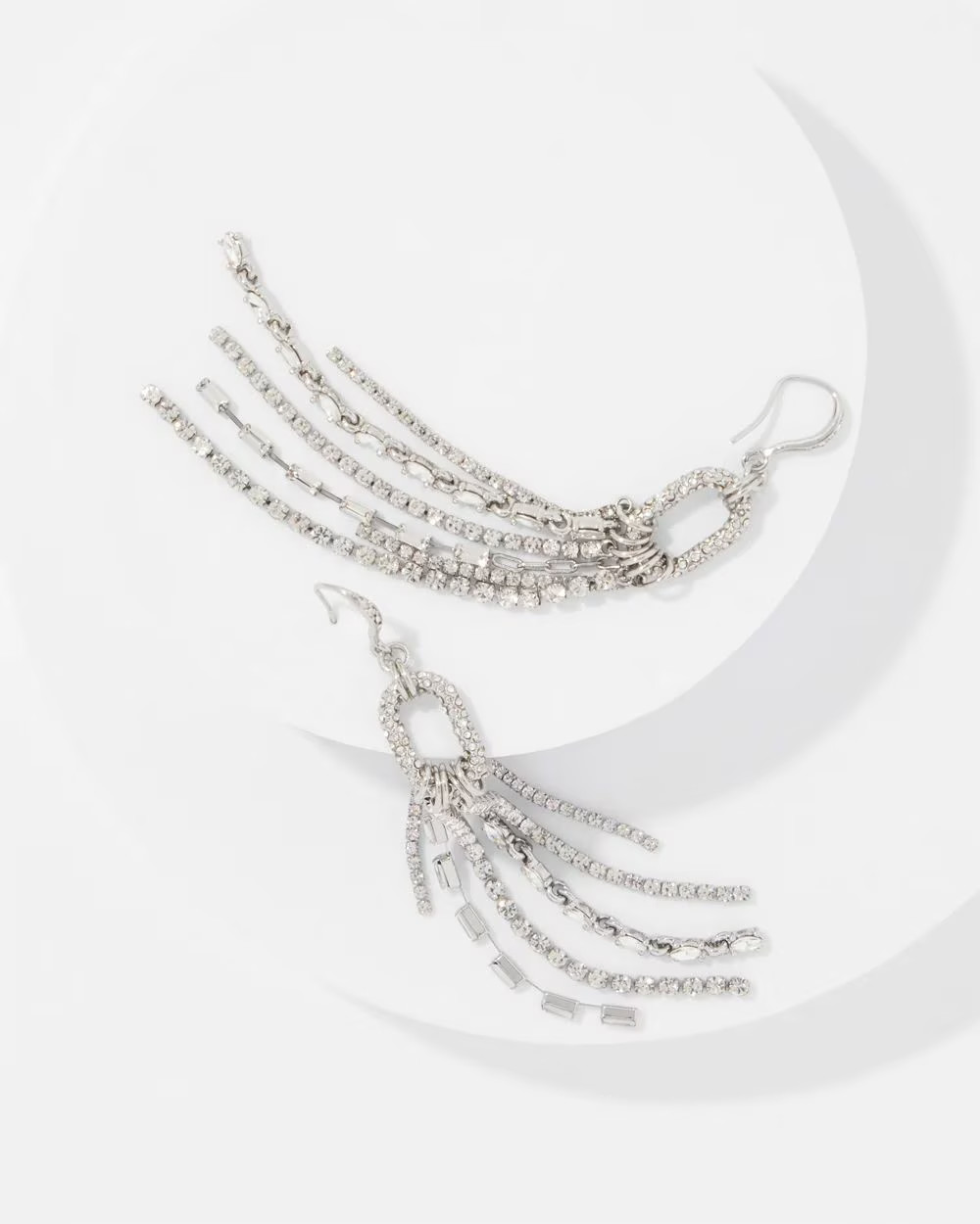 Rhinestone Fringe Drop Earrings | White House Black Market | White House Black Market