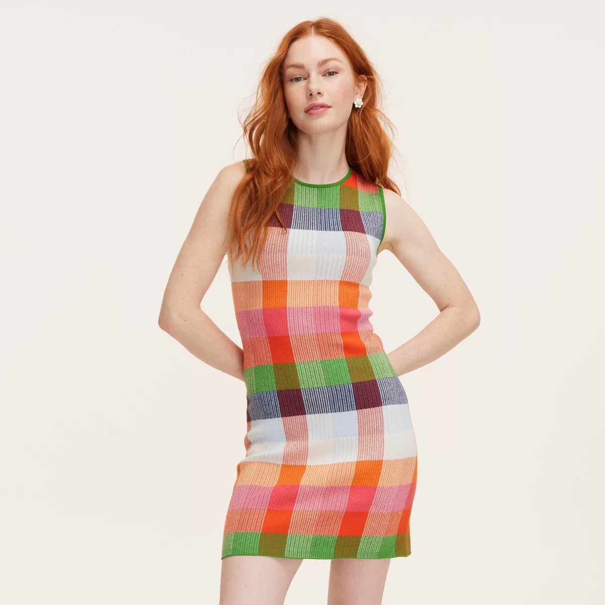 Women's Plaid Mini Sweater Dress -  kate spade new york x Target Red/Pink/Green/Blue | Target