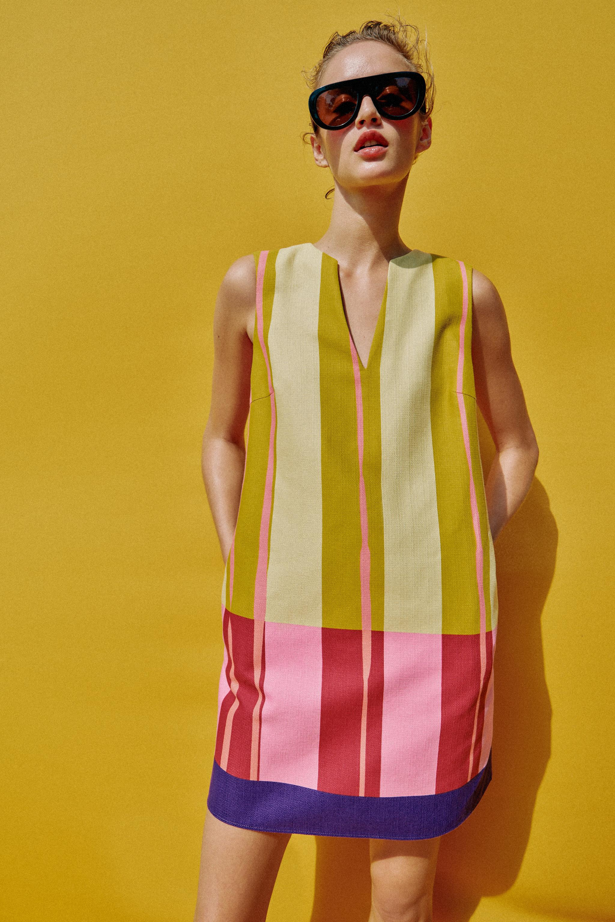SHORT STRIPED DRESS | Zara Canada