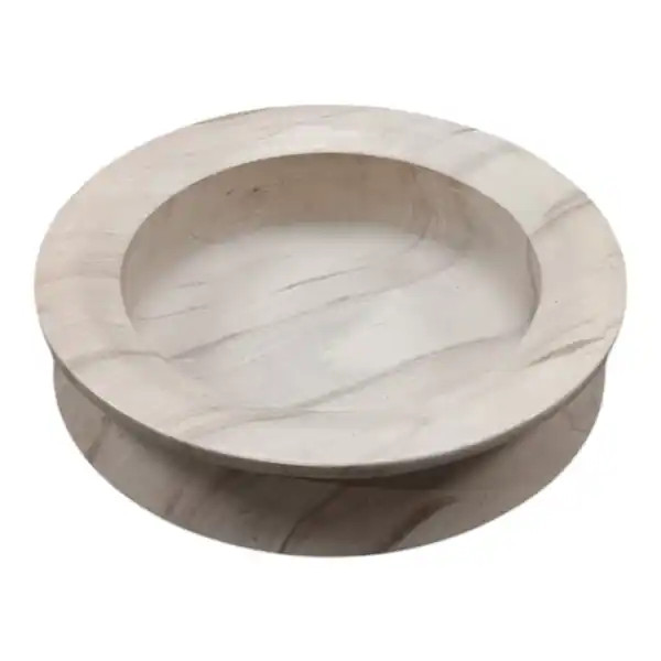 Marble Stone Bowl Valencia Design for Home Office - 4" Ivory - 14" x 14" x 4" | Bed Bath & Beyond